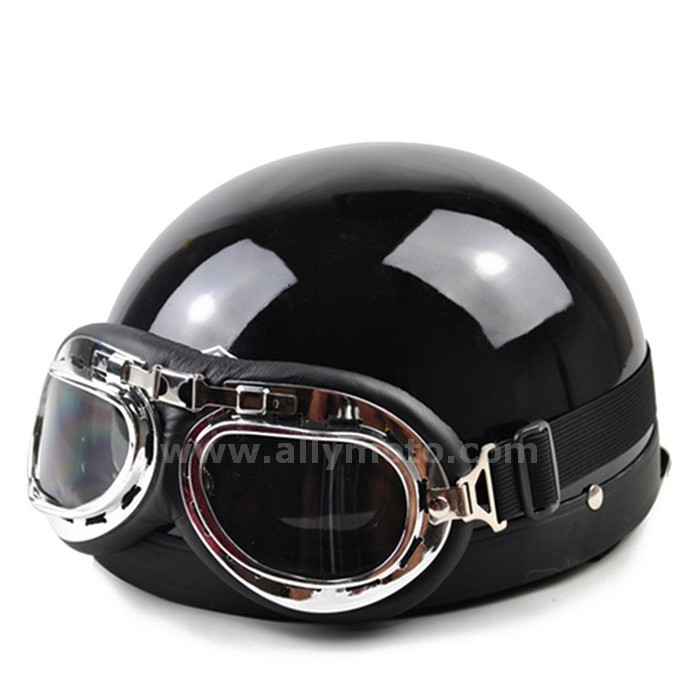 129 Vintage Style Riding Helmet National Flag Open Face Half Chopper Cruiser Scooter Touring Goggles Visor